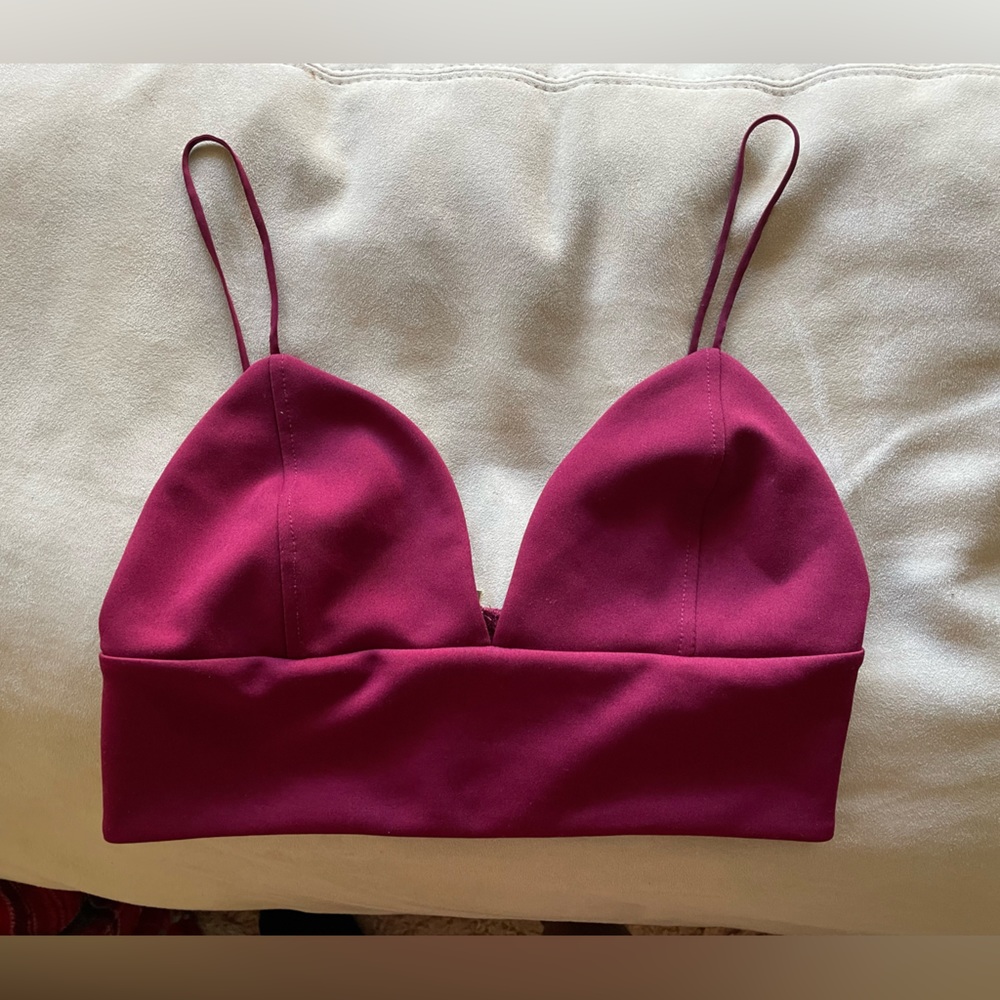 Small express red triangle crop top